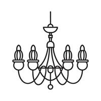 A chandelier with four lights on a white background vector