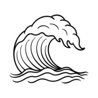 A black and white drawing of a wave vector
