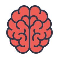Brain Icon with Two Hemispheres Showing Intelligence illustration vector