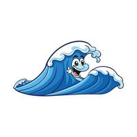 A cartoon wave with a smile on it vector