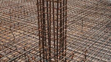 Rebar structure ready for concrete pouring video