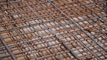 Rebar structure ready for concrete pouring video