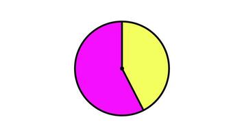 Minimalist Rotating Clock Animation with Colorful Time Movement video