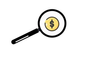 Animated Financial Analysis Concept with Magnifying Glass and Dollar Symbol video