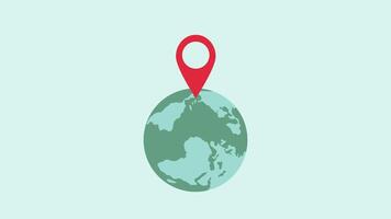 An abstract world map animation featuring dynamic location pointers. Ideal for global concepts, navigation, logistics, travel, and business themes. motion graphics for engaging visual presentation video