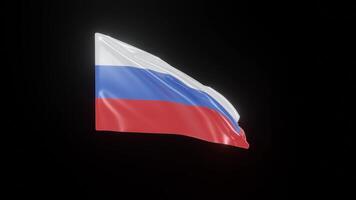 Rusia Flag. 4K 3D Realistic Waving Flag with background black Perfect Loop video