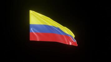 Colombia Flag. 4K 3D Realistic Waving Flag with background black Perfect Loop video