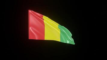 Guinea Flag 4K 3D Realistic Waving Flag with background black Perfect Loop video
