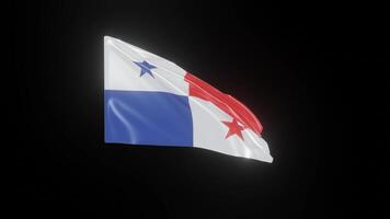 Panam Flag 4K 3D Realistic Waving Flag with background black Perfect Loop video