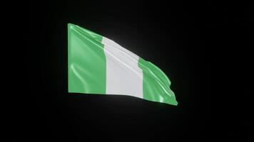 Nigeria Flag. 4K 3D Realistic Waving Flag with background black Perfect Loop video