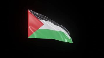Gaza Strip Flag. 4K 3D Realistic Waving Flag with background black Perfect Loop video