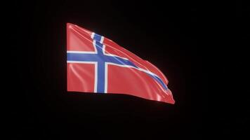 Norway Flag. 4K 3D Realistic Waving Flag with background black Perfect Loop video