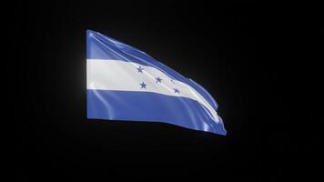Honduras Flag. 4K 3D Realistic Waving Flag with background black Perfect Loop video