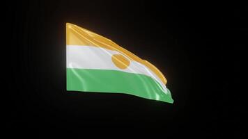 Nigeri Flag. 4K 3D Realistic Waving Flag with background black Perfect Loop video