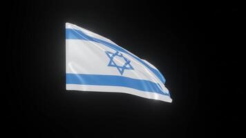 Israel Flag. 4K 3D Realistic Waving Flag with background black Perfect Loop video