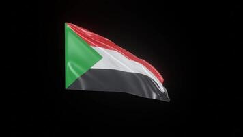 Sudan Flag 4K 3D Realistic Waving Flag with background black Perfect Loop video