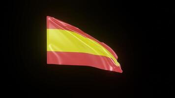 Spain Flag 4K 3D Realistic Waving Flag with background black Perfect Loop video