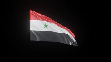 Syria Flag. 4K 3D Realistic Waving Flag with background black Perfect Loop video