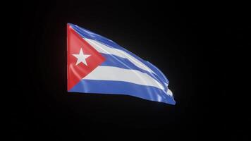 Cuba Flag. 4K 3D Realistic Waving Flag with background black Perfect Loop video