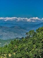 A stunning and lush green forest is beautifully nestled among the towering mountains, creating a breathtaking scene of natural beauty and tranquility that uplifts the spirit all year long photo