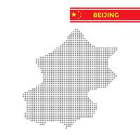 Dotted map of Beijing Province in China vector