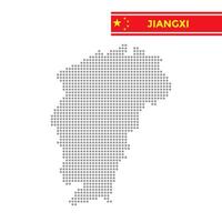Dotted map of Jiangxi Province in China vector