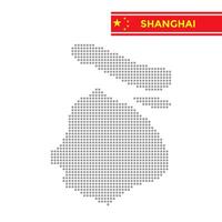 Dotted map of Shanghai Province in China vector