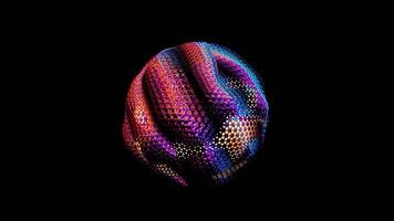 3d renderizar, abstrato suave forma holográfico cores fundo, rotações animação video