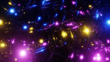 Futuristic neon abstract background, Laser rays colorful lights animations loop video