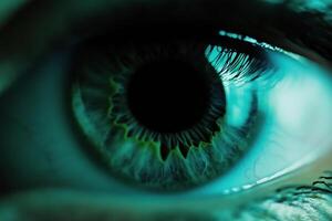 Experience the captivating world of vision through this stunning close-up of a teal eye. photo