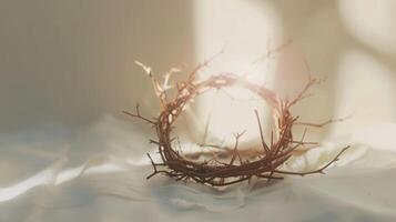 Crown of thorns Jesus christian photo, blank space, christian easter photo