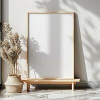 Boho poster mockup, boho background, beautiful poster mockup, wall print photo
