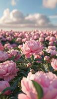 A bouquet of pink peonies template, floral background, peony photo