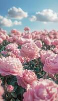 A bouquet of pink peonies template, floral background, nature photo
