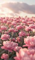 A bouquet of pink peonies template, floral background, field photo