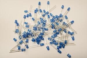 Blue multicolored LED lights. Electronic LED component. photo