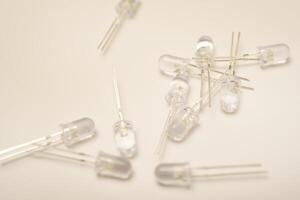 White LED lamps. Electronic LED element. photo