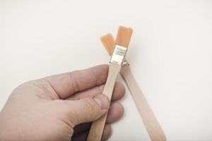 Small brushes. Two brushes on a white background. photo