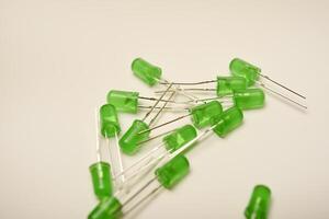Green LED lamps. Electronic LED element. photo