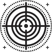 A black and white image of a crosshair vector