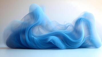 Soft blue fabric movement in air. Generative photo