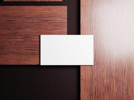 Stylish business card on rich wooden texture with a balanced design layout, suitable for luxury brands and high-end services. photo