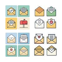Mail envelope icon set illustration vector