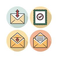 Mail envelope icon set illustration vector