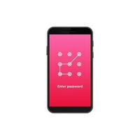 Smartphone screen with pattern password security for user access protection and data privacy vector