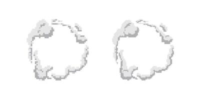 Two cloudy circular shapes with soft edges and light gray color details in digital art style vector