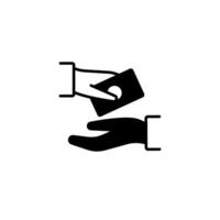 Hand holding a cup with handle facing left in simple black and white design vector