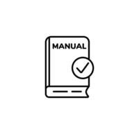 Manual icon with book and check mark for instructions or guidelines representation vector