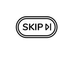 Play skip button icon with black outline and minimalist design elements vector