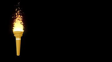animation torch onfire with black background video
